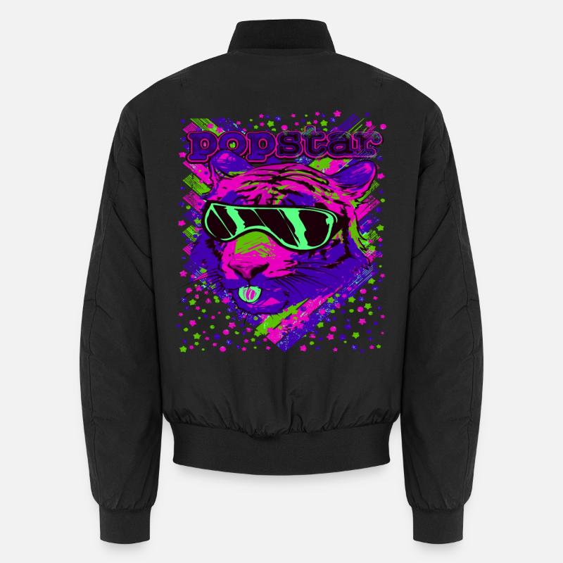 Pop star néon chats illustration - Bomber unisexe - noir