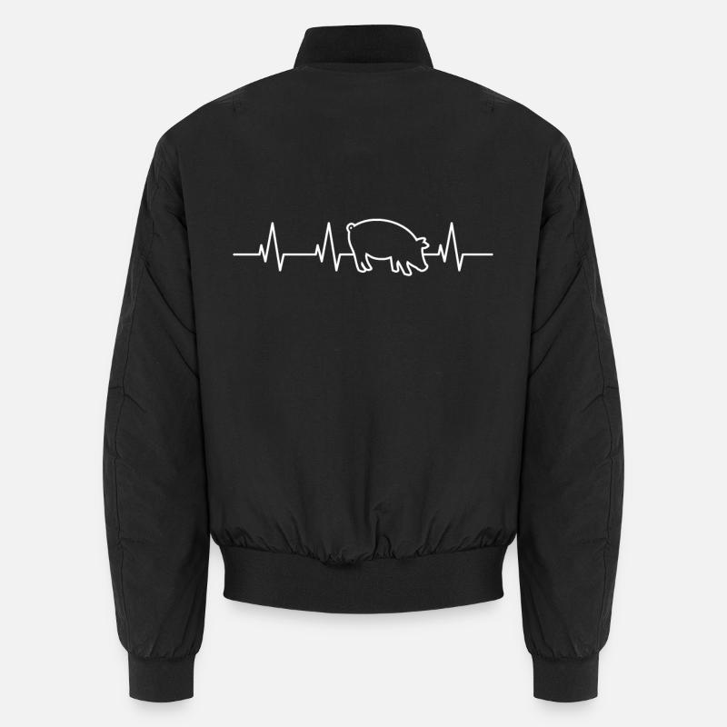 Pig Heartbeat - Unisex Bomber Jacket - black