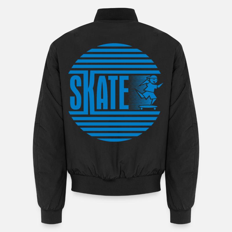 Patinage rétro rétro circulaire bleu Bomber unisexe