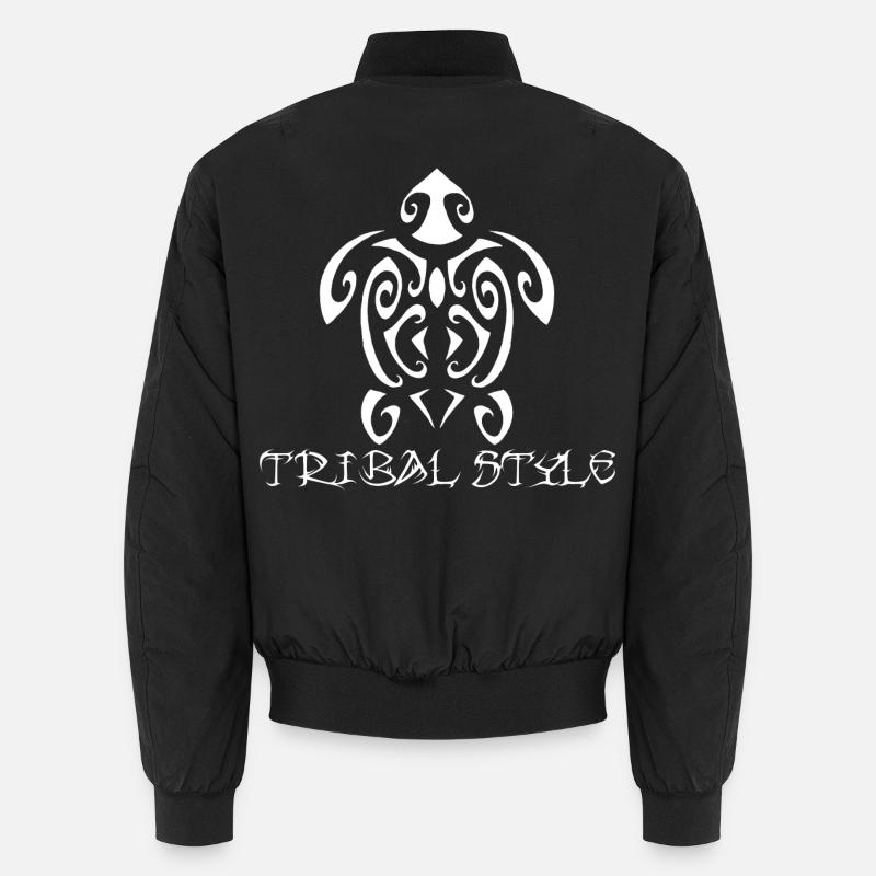 Polynesian White Turtle Unisex Bomber Jacket