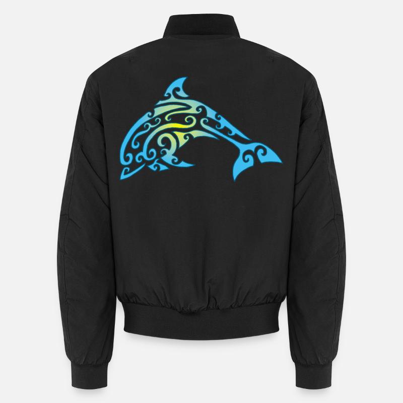 Polynesischer Delphin - Unisex Bomberjacke - Schwarz