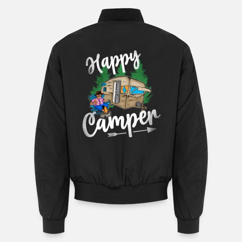 Happy Camper - Unisex Bomberjacke - Schwarz