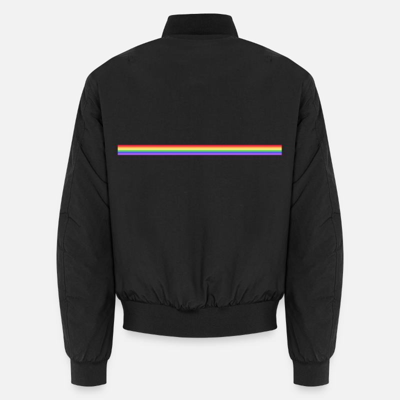 Rainbow Pride Stripe LGBTQIA+ Unisex Bomber Jacket