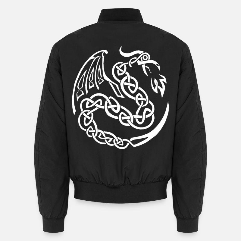 Weißer keltischer Drache Unisex Bomberjacke
