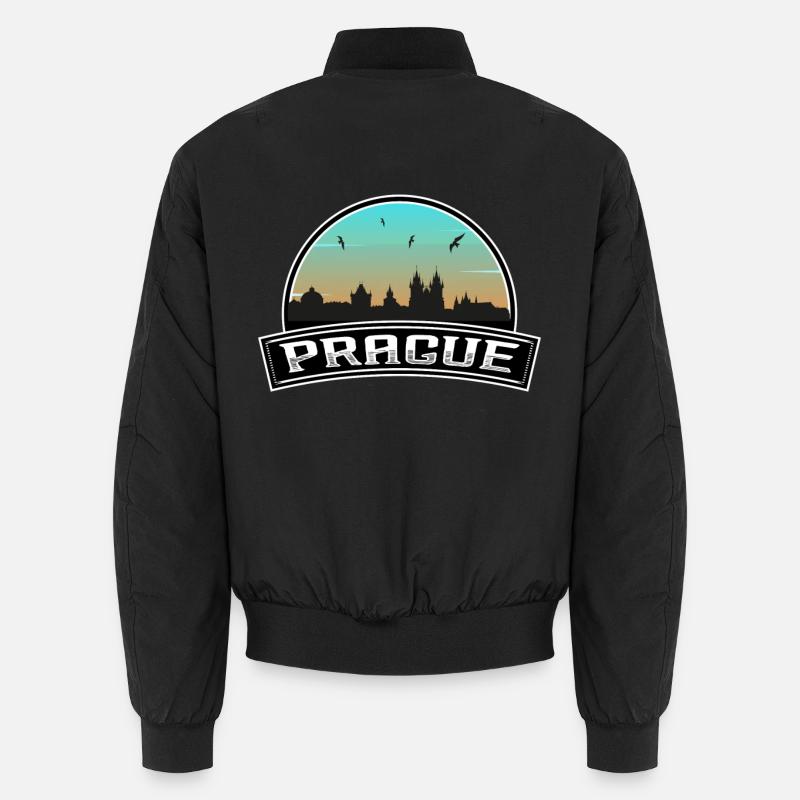 Prag Tschechien Skyline Tschechisches Souvenir - Unisex Bomberjacke - Schwarz