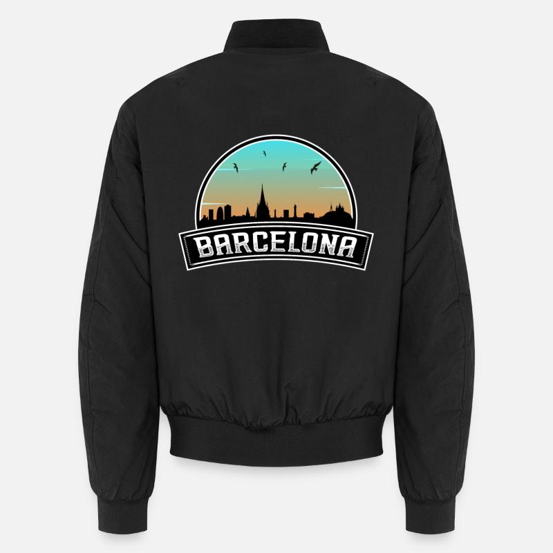 Barcelona Spanien Skyline Spanisches Souvenir Unisex Bomberjacke