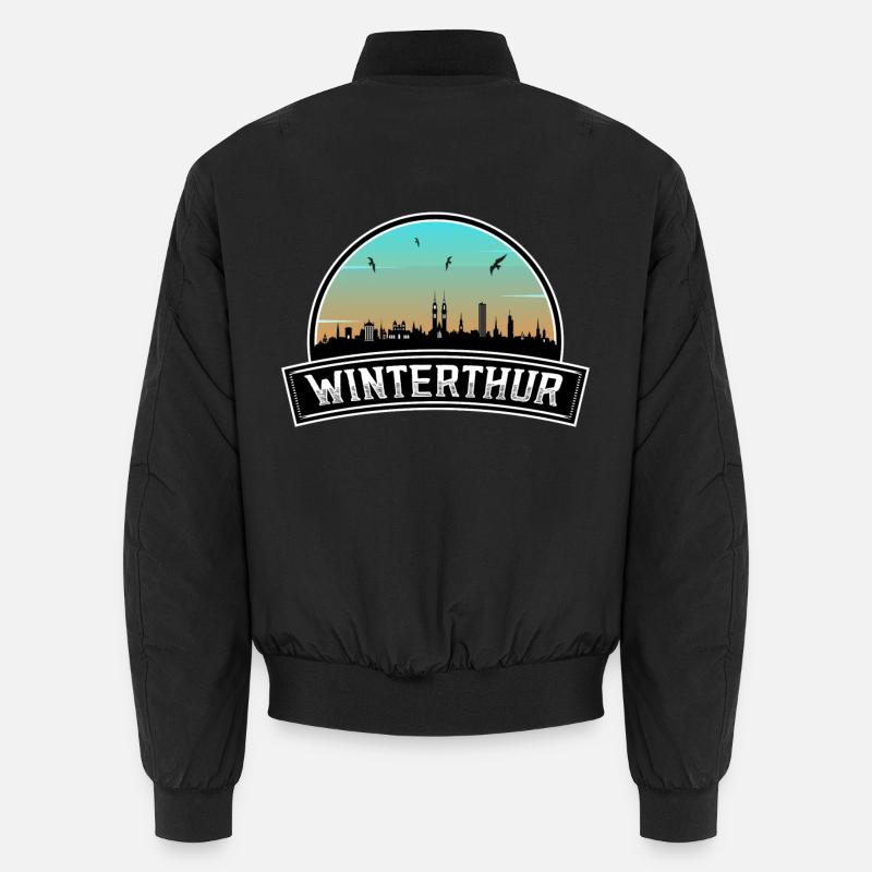 Winterthur Schweiz Skyline Schweizer Souvenir Unisex Bomberjacke