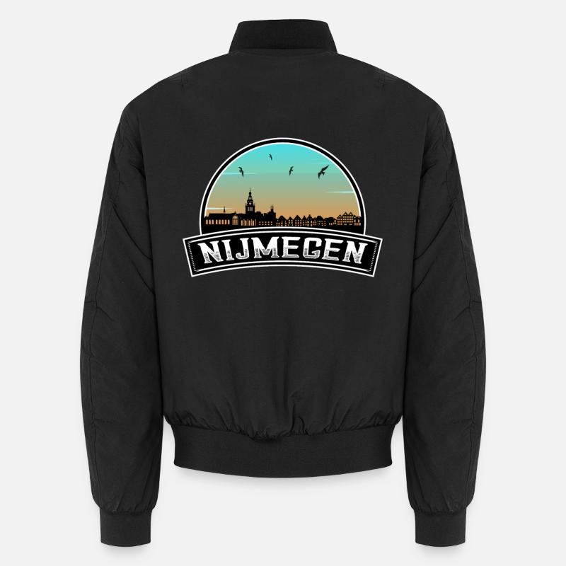 Nijmegen Netherlands Skyline Dutch Souvenir - Unisex Bomber Jacket - black