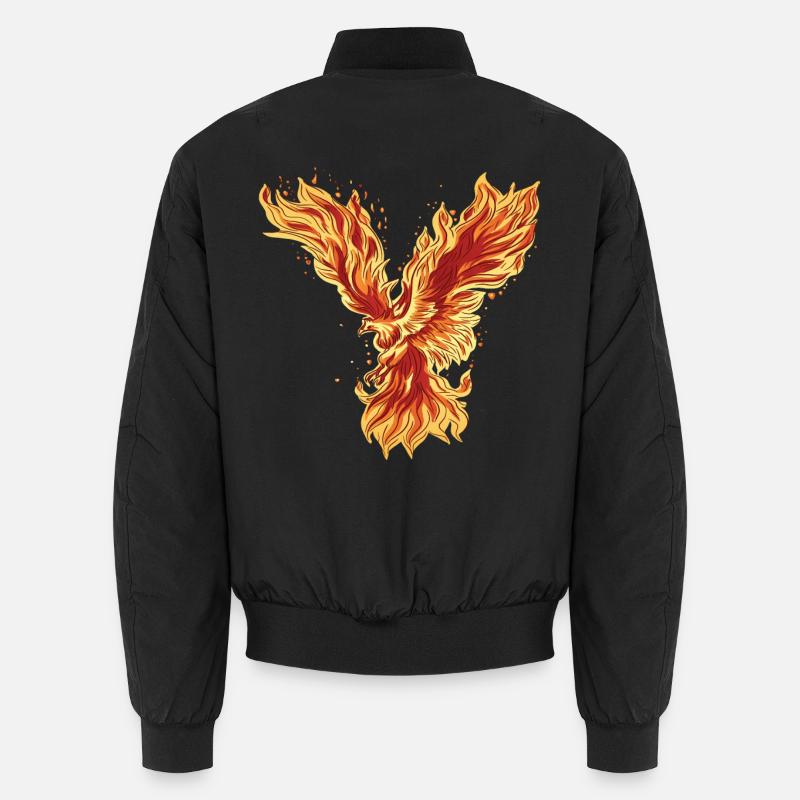 Fiery Phoenix Mythos Design Unisex Bomber Jacket