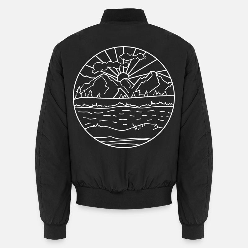 Berge Symbol - Unisex Bomberjacke - Schwarz