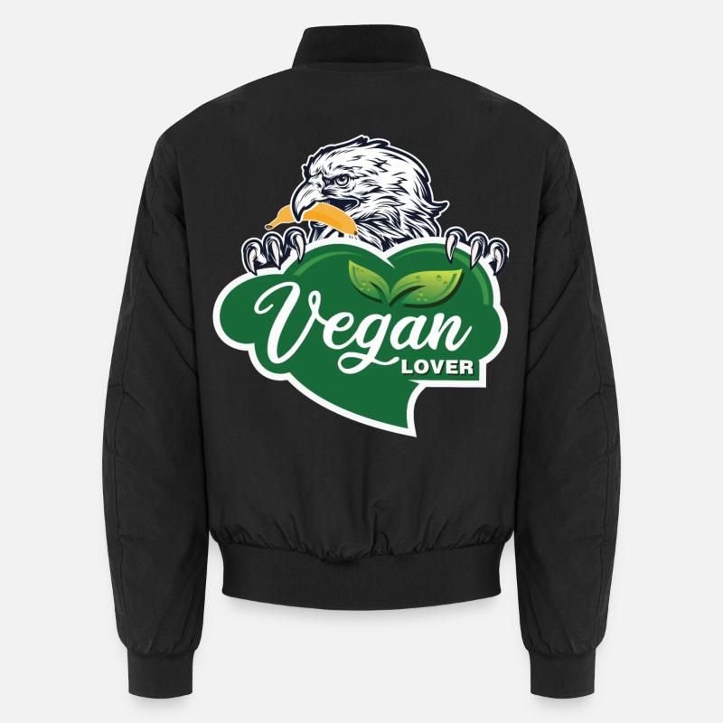 Vegan Lover Eagle Graphic Unisex Bomber Jacket