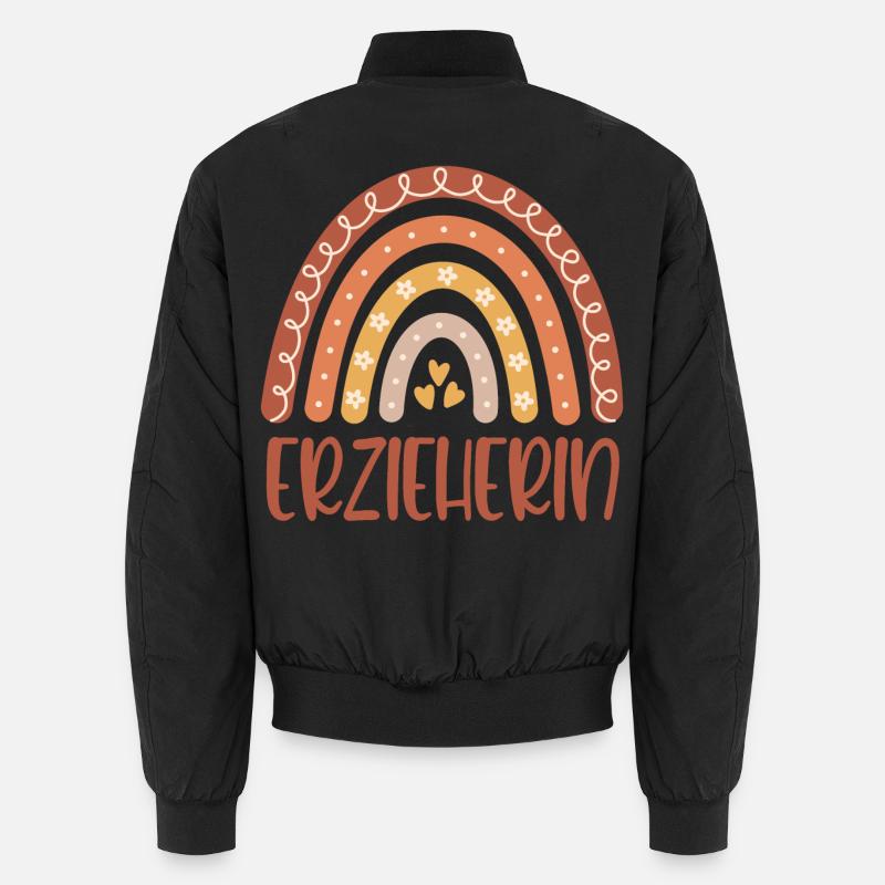 Kindergarten teacher Regenbogen - Unisex Bomber Jacket - black