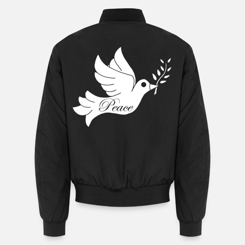 Weißer Vogel des Friedens - Unisex Bomberjacke - Schwarz