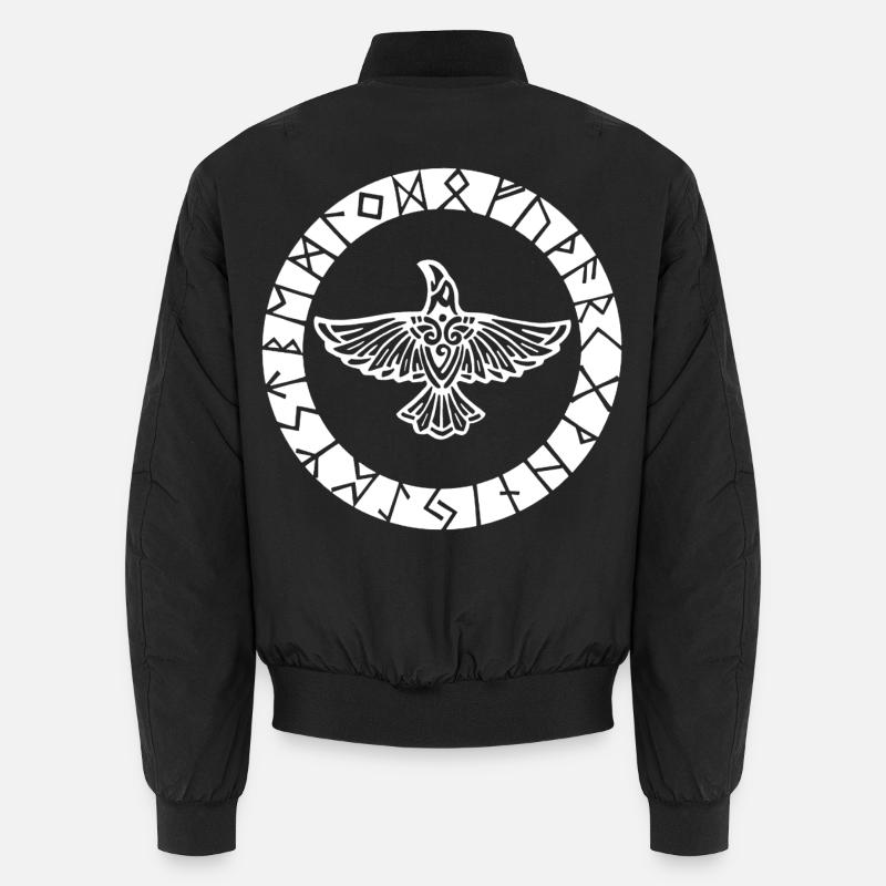 Weißer Wikinger Rabe Unisex Bomberjacke