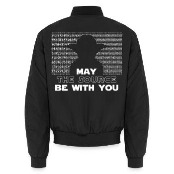 Möge die Quelle mit dir sein - Unisex Bomberjacke - Schwarz - Hinten - AI Model Male 185 light (185cm)