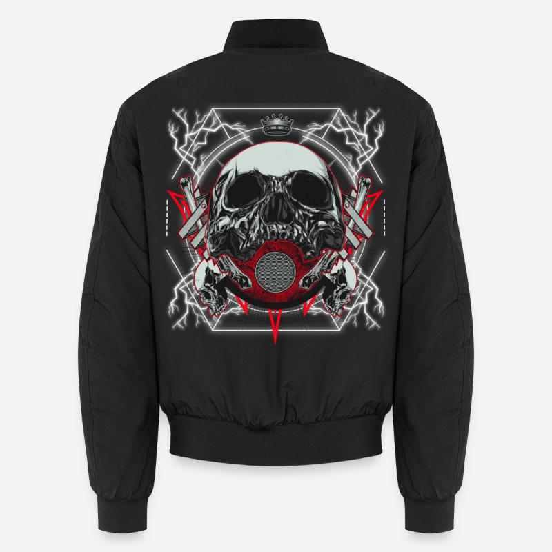 Schädel Kunstwerk mit Blitz Unisex Bomberjacke