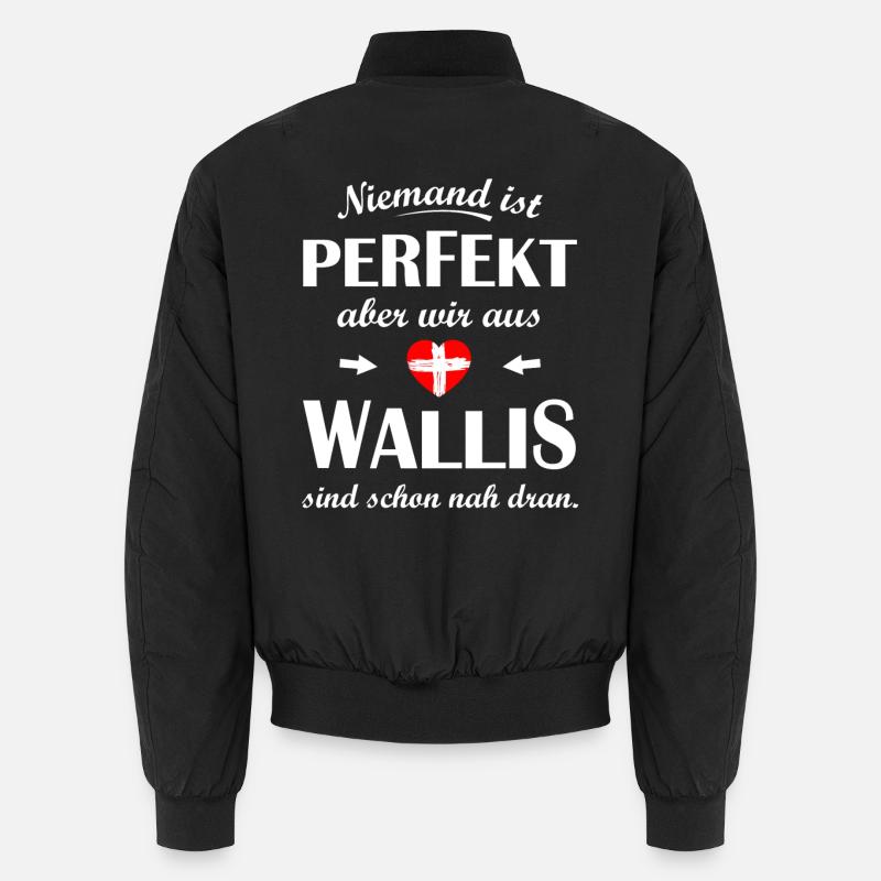 Kanton Wallis Schweiz - Unisex Bomberjacke - Schwarz