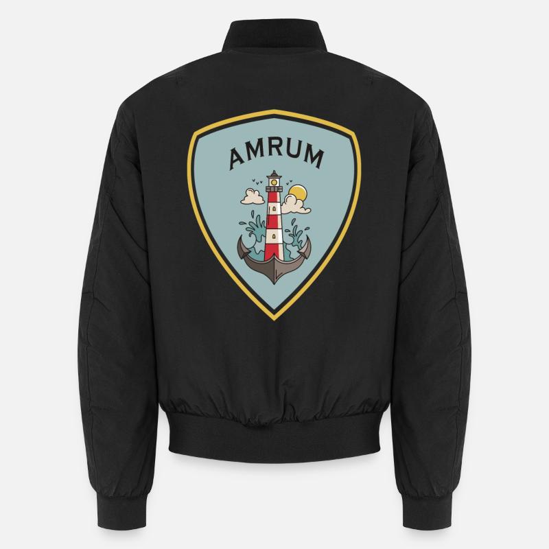 Amrum Leuchtturm Wappen Unisex Bomberjacke