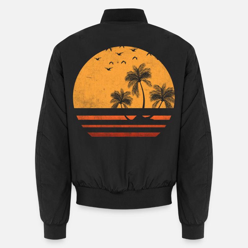 Silhouette du coucher de soleil de la palmière Bomber unisexe