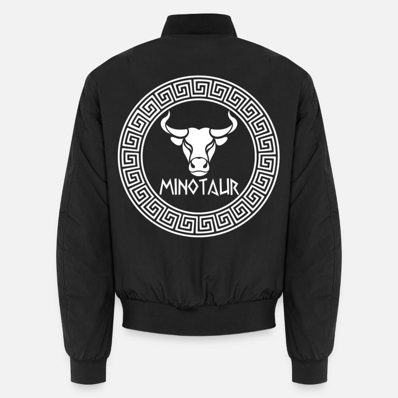 The white minotaur - Unisex Bomber Jacket - black