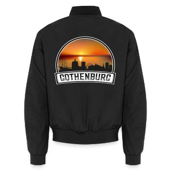 Göteborg Suède Skyline Vintage Sunset Voyage Donc - Bomber unisexe - noir - Dos - AI Model Male 185 light (185cm)