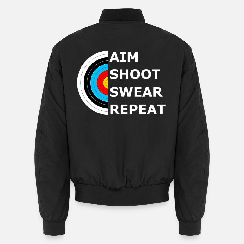 Aim Shoot Swear Repeat - Archery Target Bomber unisexe