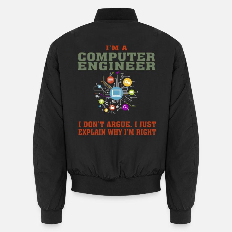 Lustiges Computer Engineering Zitat für Computer Engi Unisex Bomberjacke