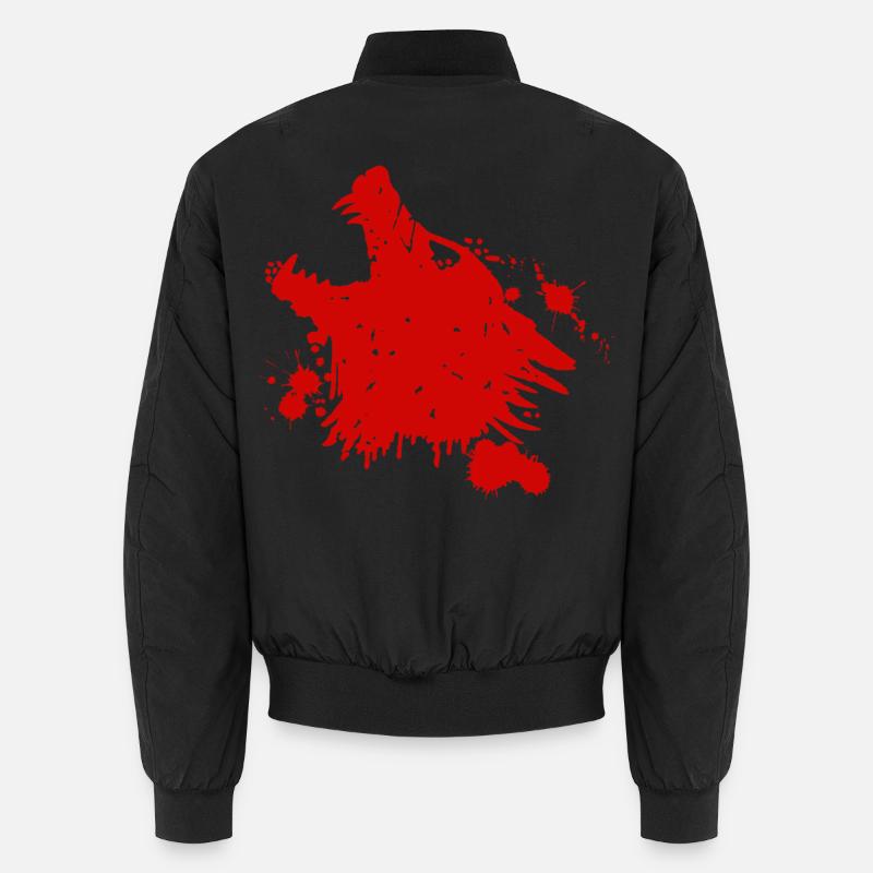 Roter Wolf - Unisex Bomberjacke - Schwarz