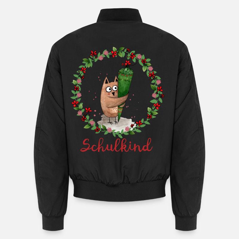 Schulkind Eule - Unisex Bomberjacke - Schwarz