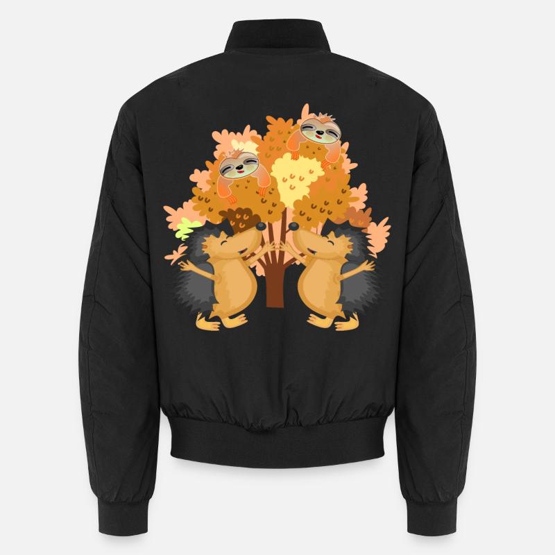 HERBST IGEL FAULTIERE - Unisex Bomberjacke - Schwarz