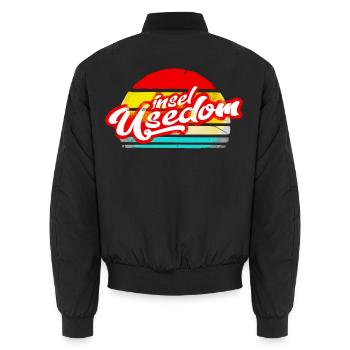island usedom shirt retro vintage sticker sticker - Unisex Bomber Jacket - black - Back - AI Model Male 185 light (185cm)
