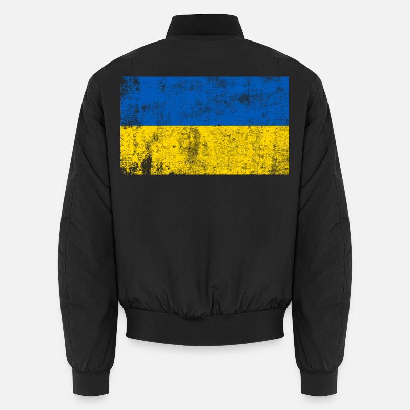Drapeau Ukraine Drapeau Grunge Rétro Vintage Bomber unisexe