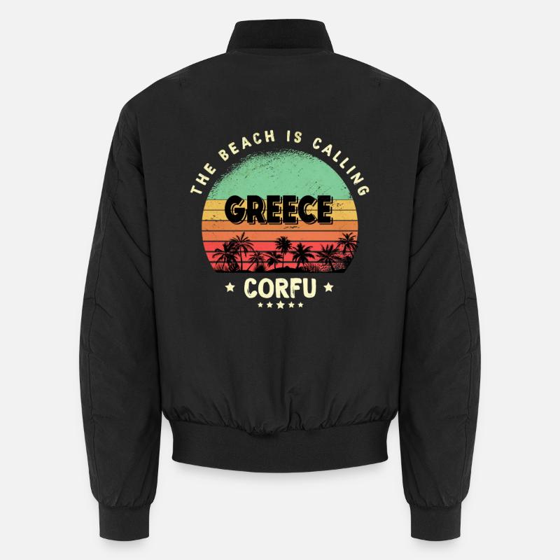 Corfu Greece Beach Vintage Thailand Unisex Bomber Jacket