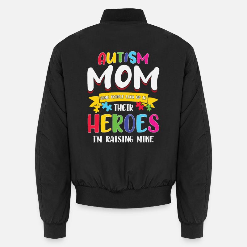 Autismus Mama Ich erziehe meine Heldenmutter Unisex Bomberjacke