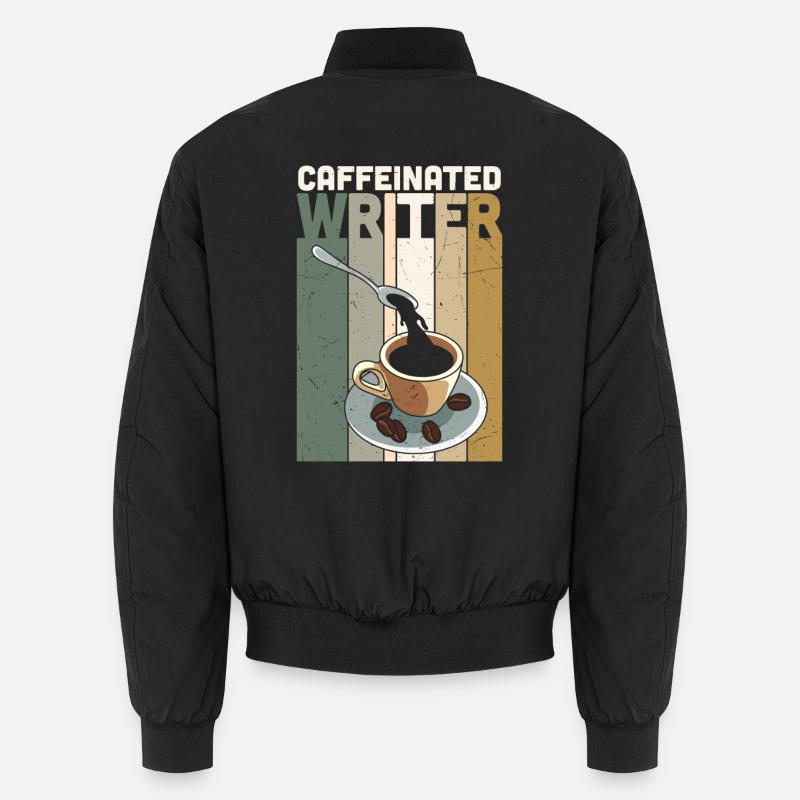 Caffeinated Writer Writing Novel Writer Unisex Bomber Jacket