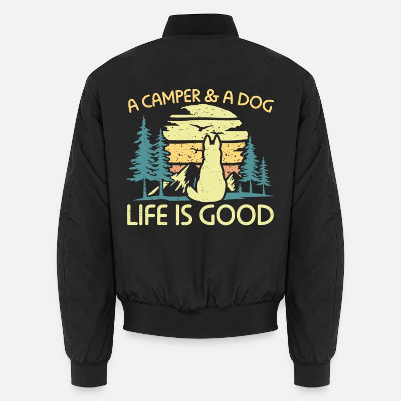 Camping ein Wohnmobil und ein Hundeleben ist gut Unisex Bomberjacke