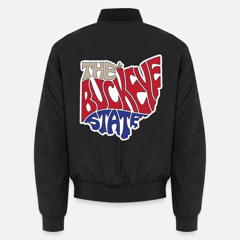 Le nuage de mots de la carte de Buckeye State Ohio Bomber unisexe