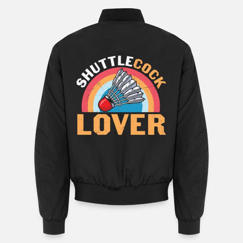 Badminton Humor Shuttlecock Lover - Unisex Bomber Jacket - black