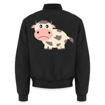 Kuh - Unisex Bomberjacke - Schwarz - Hinten - AI Model Male 185 light (185cm)