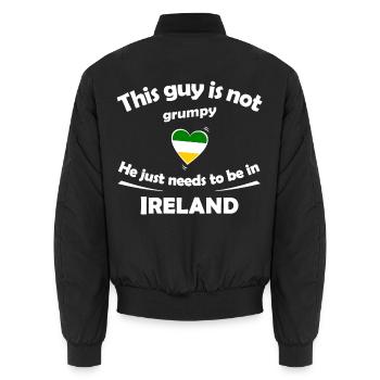 Holidays in Ireland - Unisex Bomber Jacket - black - Back - AI Model Male 185 light (185cm)