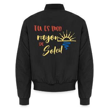 tu es mon rayon de soleil - Bomber unisexe - noir - Dos - AI Model Male 185 light (185cm)