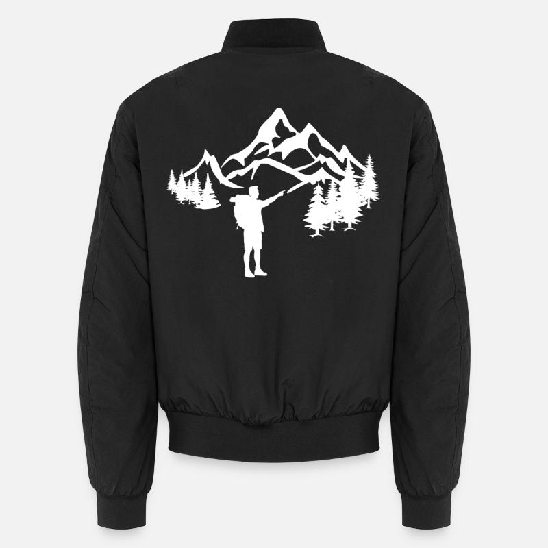 Wanderer in den Bergen Unisex Bomberjacke