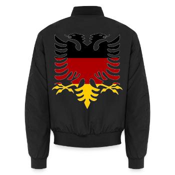 Albanie Allemagne Drapeau - Bomber unisexe - noir - Dos - AI Model Male 185 light (185cm)