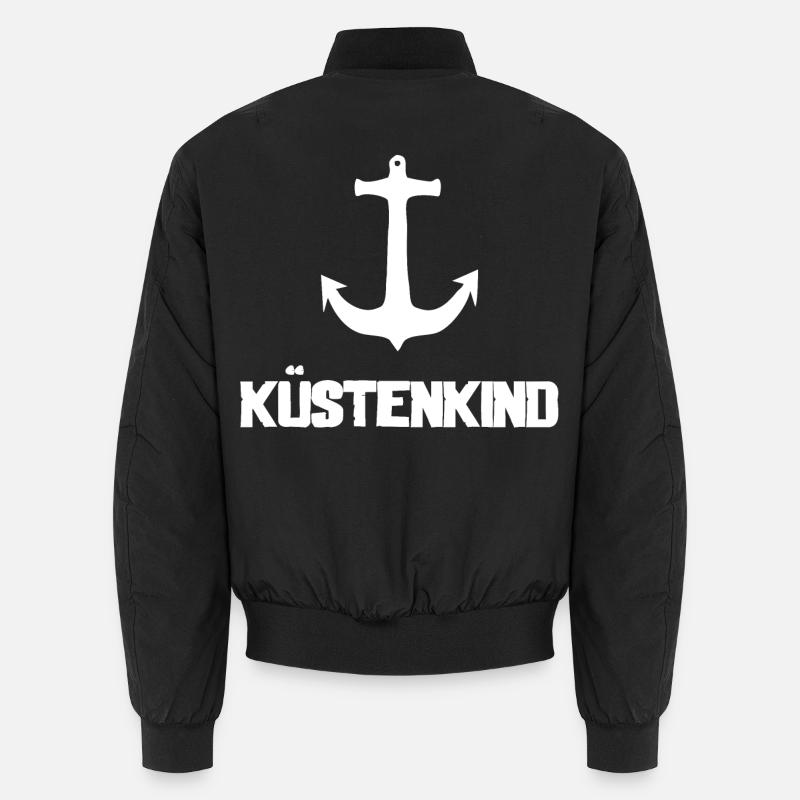 Küstenkind - Anker - Unisex Bomberjacke - Schwarz