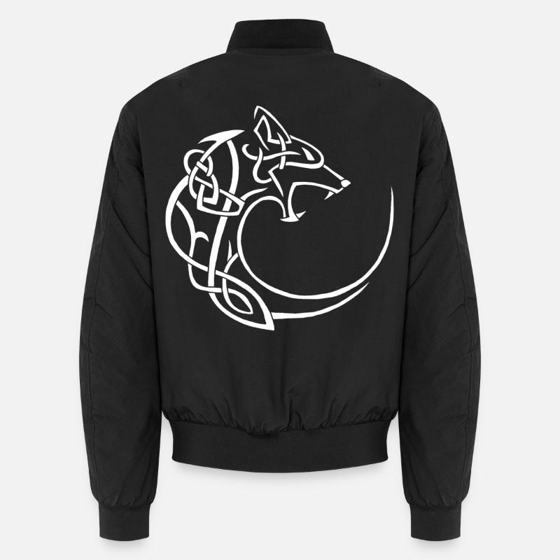 Weißer Mondwolf - Unisex Bomberjacke - Schwarz