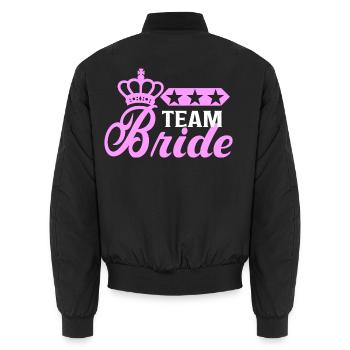Bachelorette Team Mariée Enterrement de vie de jeune fille mariage - Bomber unisexe - noir - Dos - AI Model Male 185 light (185cm)