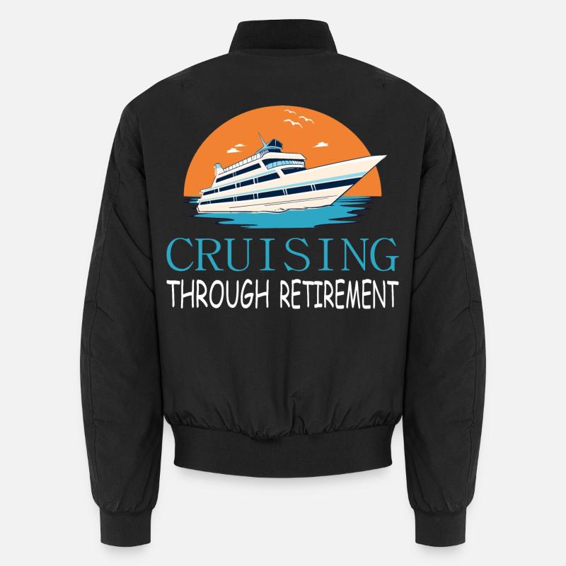 Cruise through retirement - Unisex Bomber Jacket - black