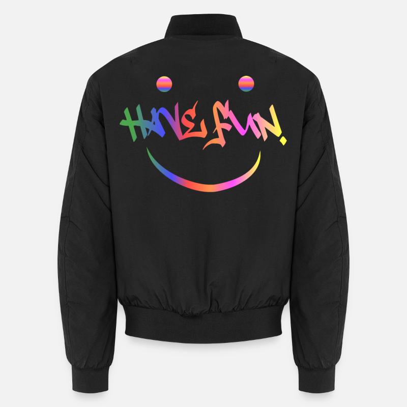 Have fun - Unisex Bomber Jacket - black