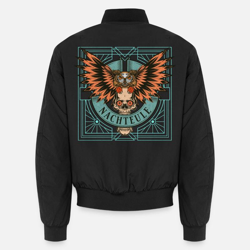 Nachteule Schädel Pank Unisex Bomberjacke