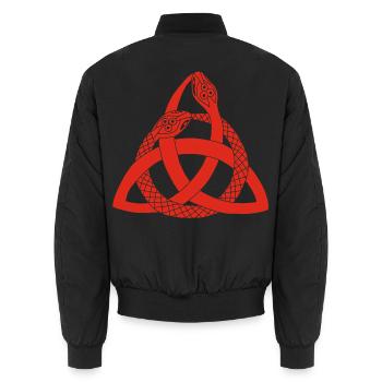 Serpents rouges et symbole celte - Bomber unisexe - noir - Dos - AI Model Male 185 light (185cm)